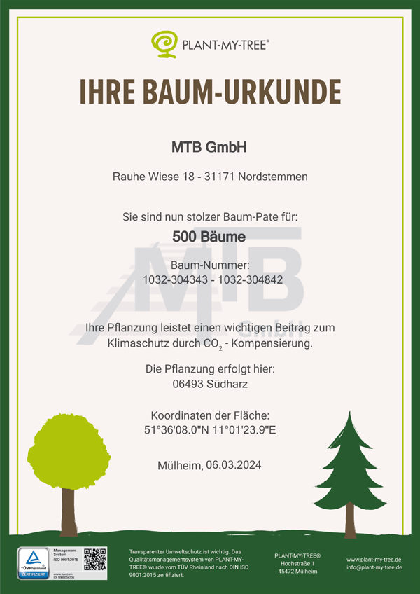 MTB Baum-Urkunde Südharz